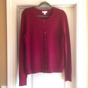 Eclectic XL Soft Patterned Maroon Cardigan